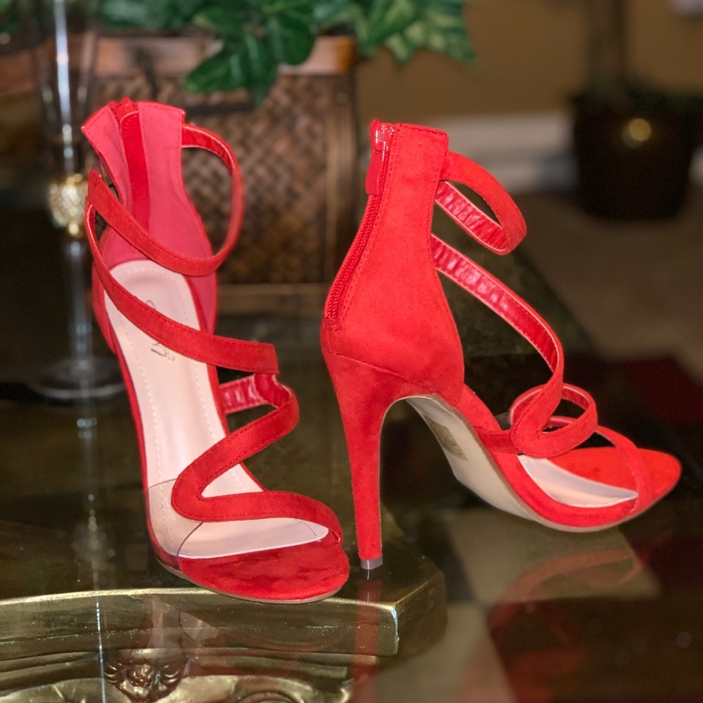 JSUN 7 Red High Heel Strappy Stiletto (NEW)
